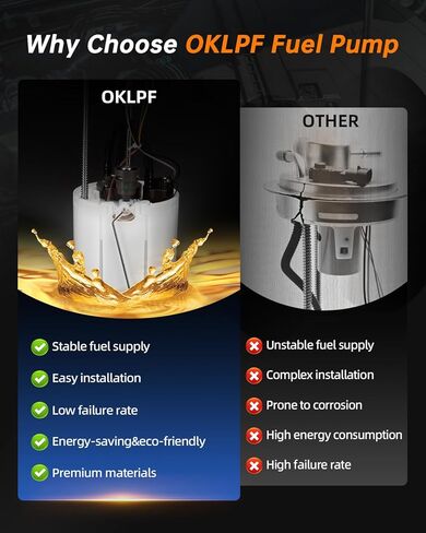 OKLPF Eletric Fuel Pump Assembly Compatible with 2007-2008 Chevy Silverado 1500 V8 4.8L 5.3L 6.0L,2007-2008 GMC Sierra 1500 V8 4.8L 5.3L 6.0L,Replace E3747M in Saudi Arabia
