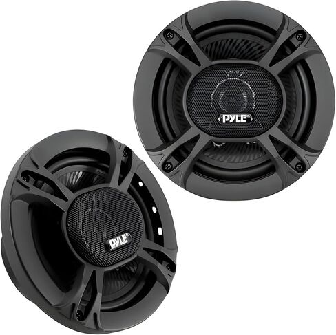 Pyle 3-Way Universal Car Stereo Speakers-300W 6.5" Triaxial Loud Pro Audio Car Speaker Universal OEM Quick Replacement Component Speaker Vehicle Door/Side Panel Mount Compatible PL613BK (Pair), Black in Kuwait