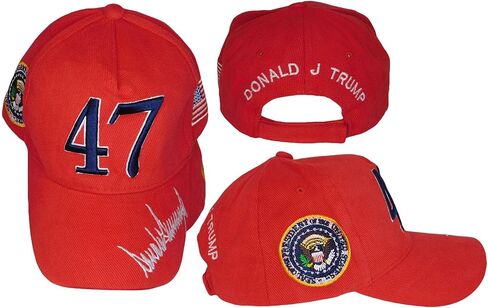 47 Signature Donald J Trump Presidential Seal USA Red Cotton Embroidered Cap Hat in Saudi Arabia