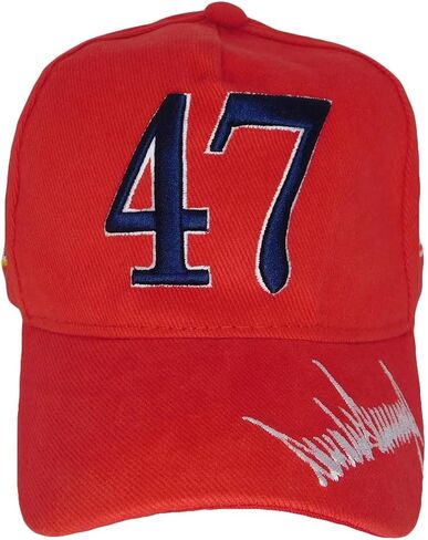 47 Signature Donald J Trump Presidential Seal USA Red Cotton Embroidered Cap Hat in Saudi Arabia