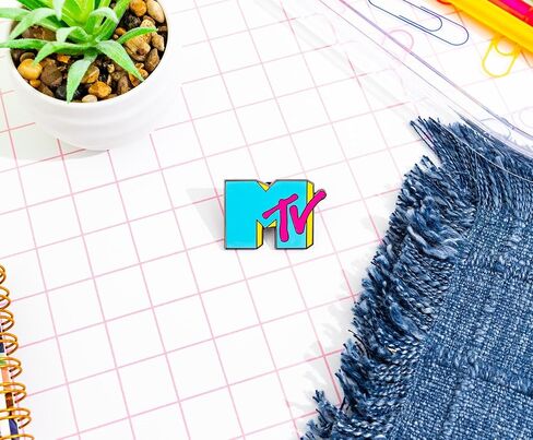 MTV Blue Logo Enamel Pin | Badge Accessories For Lanyard, Backpack in Saudi Arabia