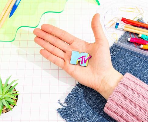 MTV Blue Logo Enamel Pin | Badge Accessories For Lanyard, Backpack in Saudi Arabia