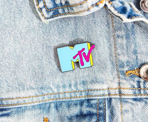 MTV Blue Logo Enamel Pin | Badge Accessories For Lanyard, Backpack in Saudi Arabia