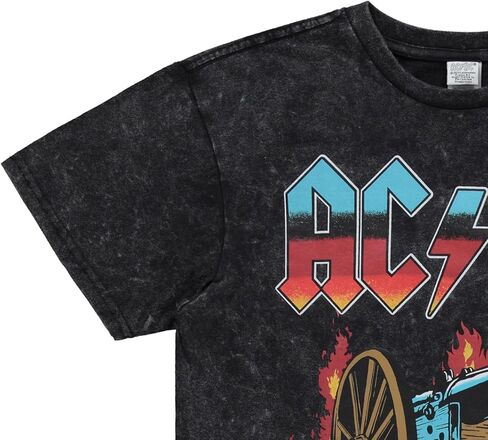 قميص روك كلاسيكي للرجال من AC/DC - تي شيرت مصبوغ بصبغة التعادل من Malcolm and Angus Young Vintage Tour Merch in Saudi Arabia