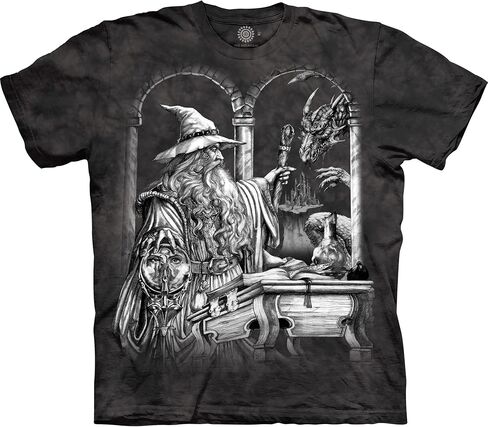 The Mountain Wizard and Dragon Shirt for Men, Fantasy Graphic Tees Men, Mythical Creature Oversized T-Shirt in Kuwait