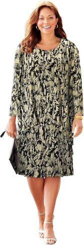 Women's Plus Size 2-Piece Foil Print Jacket Dress Set in Kuwait