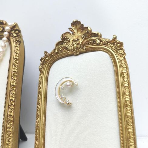 Baroque Jewelry Display Tray, Gold Frame Organizer with Velvet Backing, Necklace Earring Holder, 2 Pieces,home decor (WHITE) in Saudi Arabia
