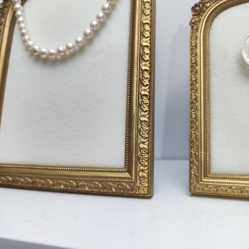 Baroque Jewelry Display Tray, Gold Frame Organizer with Velvet Backing, Necklace Earring Holder, 2 Pieces,home decor (WHITE) in Saudi Arabia