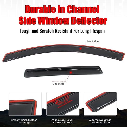 IKON MOTORSPORTS in Channel Window Visors Compatible with 2012-2016 Honda CR-V, Slim Style Acrylic Smoke Rain Guards, Side Window Wind Deflectors 4PCS in Saudi Arabia