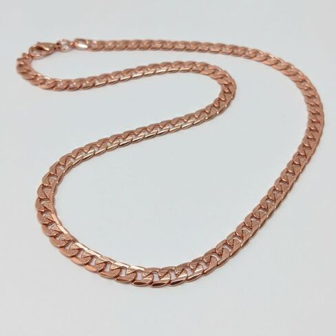 Pure Copper Textured Curb Chain Necklace, Solid Copper Statement Jewelry Set Gift for Women & Men (16-26 Inch) in Kuwait
