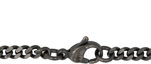 Mechanical Gears Dog Tag Pendant – 24" Curb Chain in Gunmetal Stainless Steel in Saudi Arabia