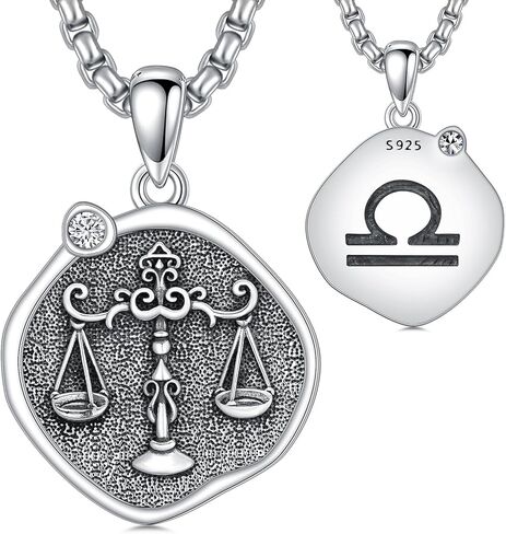 12 Zodiac Necklace 925 Sterling Silver Astrology Horoscope Necklace Jewelry Gifts for Women Men in Saudi Arabia