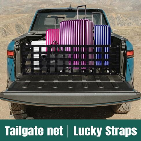 Truck Tailgate Net 60''x18'' Heavy Duty Tailgate Cargo Net for Pickup Truck Bed Organizer with Reflective Stripes Suitable for Trailer, Boat, SUV in Saudi Arabia
