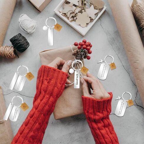 42 Pcs Engravable Metal Keychain Blanks 3 Styles, Round Blanks Key Rings with 45 Pcs Tags and 45 Pcs Packaging Bags, for Laser Engraving DIY Employee Birthday Gift in Kuwait