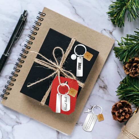 42 Pcs Engravable Metal Keychain Blanks 3 Styles, Round Blanks Key Rings with 45 Pcs Tags and 45 Pcs Packaging Bags, for Laser Engraving DIY Employee Birthday Gift in Kuwait