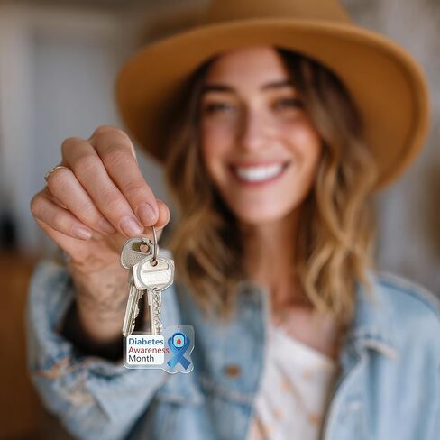 Moon Boat 60pcs Diabetes Awareness Keychain – Bulk Accessories for World Diabetes Day Gifts in Saudi Arabia