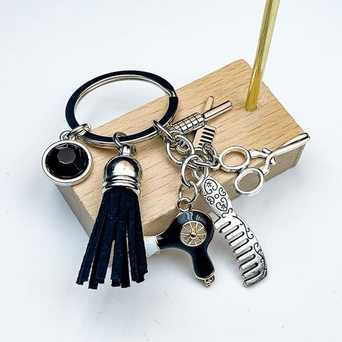 Hair Stylist Gifts Hairdresser Gifts For Women Hairstylist Must Haves Keychain Cosmetology Comb Scissors Charm Jewelry in Saudi Arabia