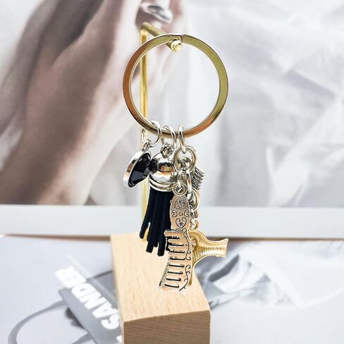 Hair Stylist Gifts Hairdresser Gifts For Women Hairstylist Must Haves Keychain Cosmetology Comb Scissors Charm Jewelry in Saudi Arabia