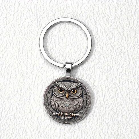 4 Pcs Charming Owl Alloy Key Chain Set - Time Gem Design Bag Pendant for Birthday, Anniversary, Valentine's Day, Friends Accessories in Kuwait