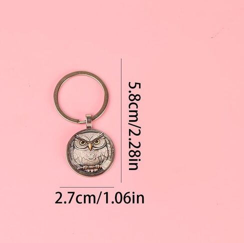 4 Pcs Charming Owl Alloy Key Chain Set - Time Gem Design Bag Pendant for Birthday, Anniversary, Valentine's Day, Friends Accessories in Kuwait