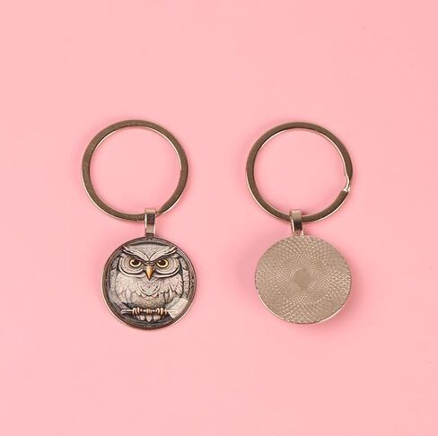 4 Pcs Charming Owl Alloy Key Chain Set - Time Gem Design Bag Pendant for Birthday, Anniversary, Valentine's Day, Friends Accessories in Kuwait