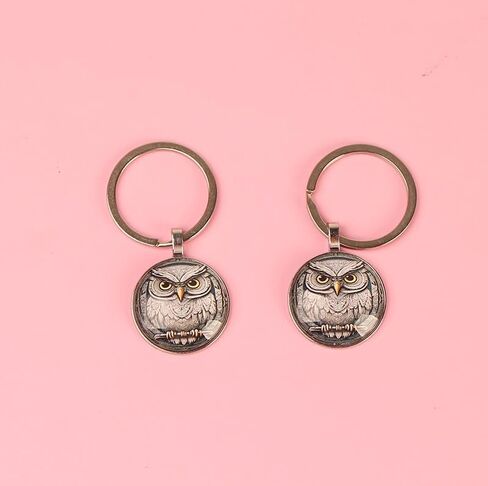 4 Pcs Charming Owl Alloy Key Chain Set - Time Gem Design Bag Pendant for Birthday, Anniversary, Valentine's Day, Friends Accessories in Kuwait