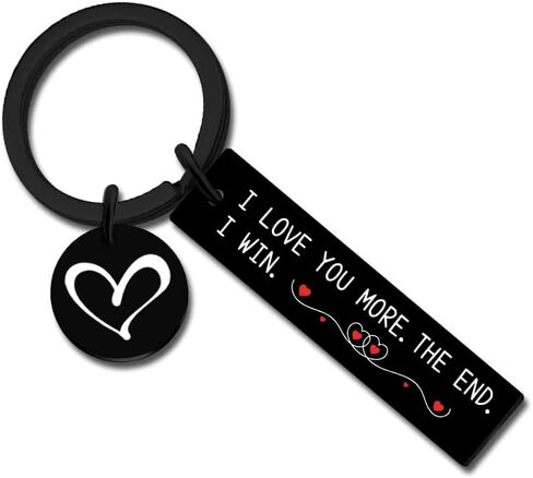 Valentines Day for Him Gifts for Husband Wife Couple Gift I Love You Gift for Him Her Couple Keychain for Boyfriend Girlfriend I Love You More The End I Win Keychain in Kuwait