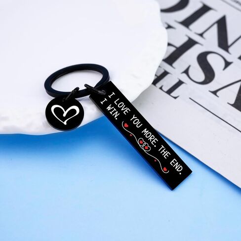 Valentines Day for Him Gifts for Husband Wife Couple Gift I Love You Gift for Him Her Couple Keychain for Boyfriend Girlfriend I Love You More The End I Win Keychain in Kuwait