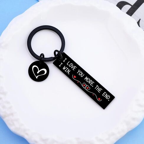Valentines Day for Him Gifts for Husband Wife Couple Gift I Love You Gift for Him Her Couple Keychain for Boyfriend Girlfriend I Love You More The End I Win Keychain in Kuwait