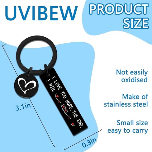 Valentines Day for Him Gifts for Husband Wife Couple Gift I Love You Gift for Him Her Couple Keychain for Boyfriend Girlfriend I Love You More The End I Win Keychain in Kuwait
