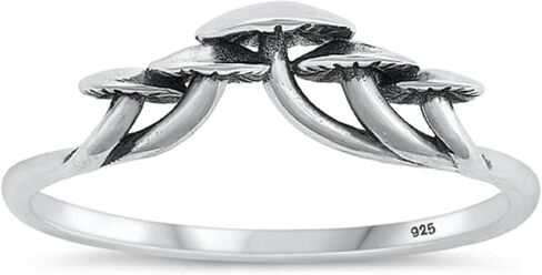 CloseoutWarehouse 925 Sterling Silver High Rise Mushrooms Ring in Kuwait