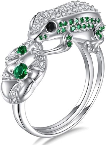 Frog Ring 925 Sterling Silver 3D Frog Ring for Women Frog Jewelry Gifts for Frog Lover in Kuwait