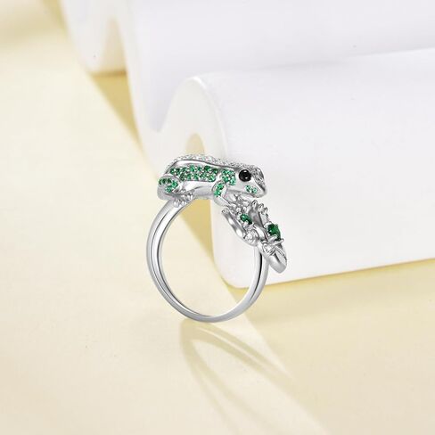 Frog Ring 925 Sterling Silver 3D Frog Ring for Women Frog Jewelry Gifts for Frog Lover in Kuwait
