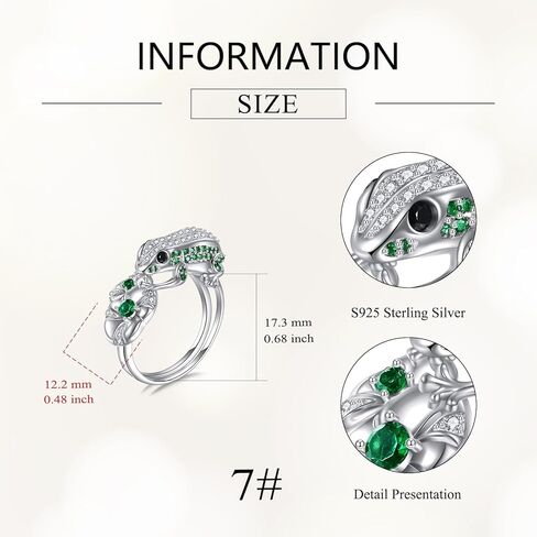 Frog Ring 925 Sterling Silver 3D Frog Ring for Women Frog Jewelry Gifts for Frog Lover in Kuwait