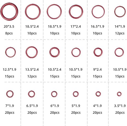 O-Ring Assortment Rubber O-Ring Set Seal Kit for A/C Automotive Air Condition Seals R134a R12 Hydraulic Mechanical in Kuwait