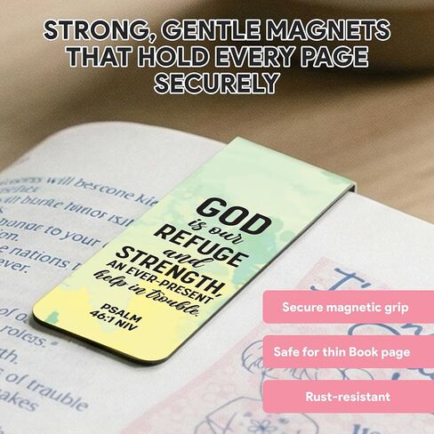 Decorably 8 Pack 0.8x2.3in Bible Verse Christian Magnetic Bookmarks for Women or Men, 8 Watercolor Motivational Designs Prayer Page Clips for Women & Men - Study, Devotional, Journaling, Reading, Gift in Saudi Arabia