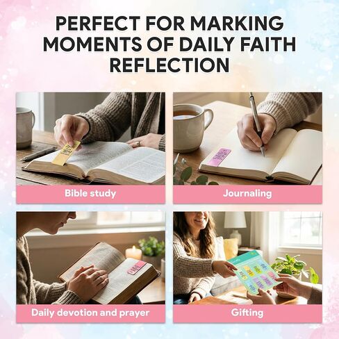 Decorably 8 Pack 0.8x2.3in Bible Verse Christian Magnetic Bookmarks for Women or Men, 8 Watercolor Motivational Designs Prayer Page Clips for Women & Men - Study, Devotional, Journaling, Reading, Gift in Saudi Arabia
