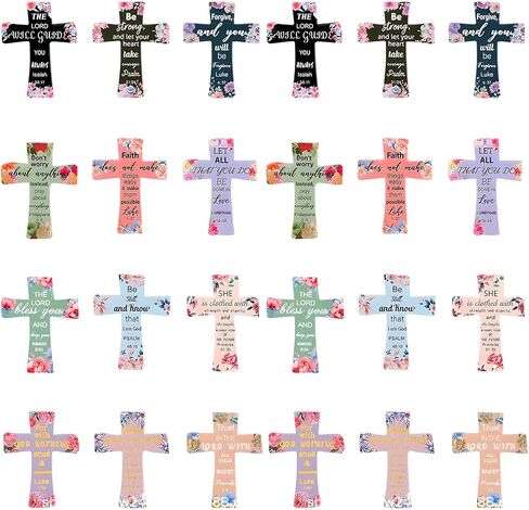 24 قطعة من الإشارات المرجعية المغناطيسية مقاس 2.16 بوصة، إشارات مرجعية مغناطيسية متقاطعة مسيحية، هدايا دينية للنساء، ملحقات دراسة الكتاب المقدس، مع مغناطيس قوي in Kuwait