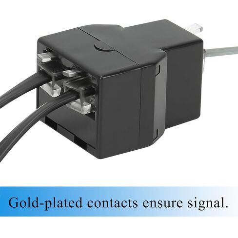 RJ12 6P6C 1 أنثى إلى 2 أنثى خط الهاتف، موصل مقبس مزدوج وفاصل للهاتف الأرضي، جهاز الفاكس، المودم، اتصالات ADSL وDSL (4، أسود) in Kuwait