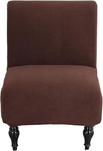 غطاء كرسي منزلق بدون ذراع من NILUOH، غطاء كرسي من قماش الجاكار المطاطي، واقي كرسي قابل للإزالة والغسل في الغسالة، غطاء أثاث من الألياف اللدنة للكراسي بدون ذراع (أبيض) in Kuwait