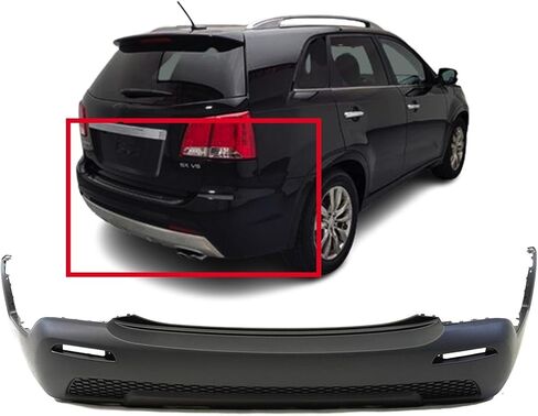 FitParts Compatible With Rear Bumper Cover 2011 2012 2013 Kia Sorento EX LX SX 11 12 13. New, Textured. W/o Parking Aid Sensor Holes. W/o Tow Hook Hole. 866111U000 KI1100155 in Saudi Arabia