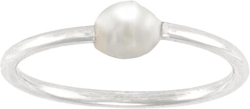 Silpada 'Understated' Sterling Silver Freshwater Pearl Stacking Ring, Size 9, Size 9 in Saudi Arabia