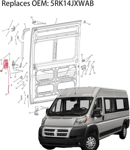 5RK14JXWAB Sliding Door Handle with Cable,Compatible with Promaster 2014-2018 1500 2500 3500 Right Passenger Side (Black) in Kuwait