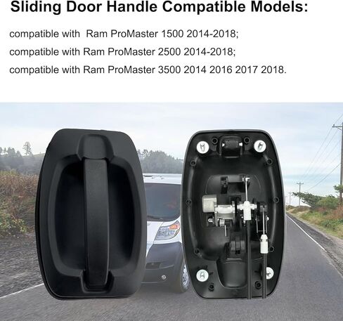 5RK14JXWAB Sliding Door Handle with Cable,Compatible with Promaster 2014-2018 1500 2500 3500 Right Passenger Side (Black) in Kuwait