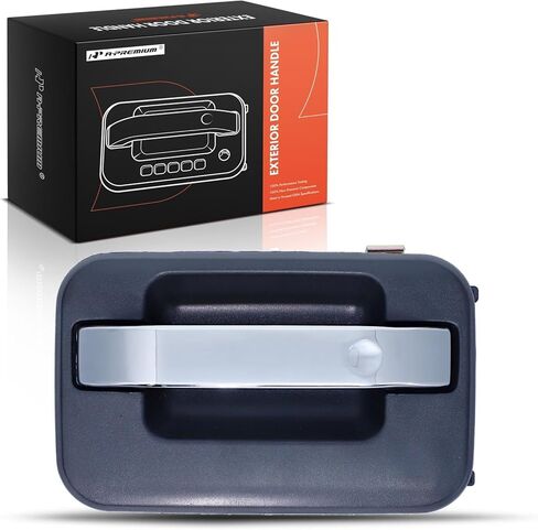 مقبض الباب الخارجي للجانب الأيسر الخلفي من A-Premium متوافق مع Ford F-150 F150 2009-2014 Crew Cab Pickup، غطاء أسود مزخرف مع رافعة من الكروم، استبدال # CL3Z-1626605-AB، CL3Z1626605AB in Saudi Arabia