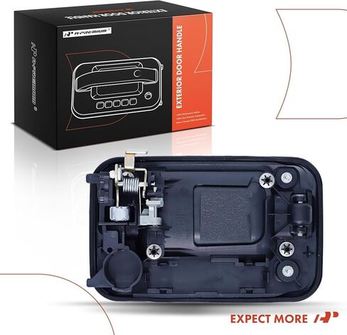 مقبض الباب الخارجي للجانب الأيسر الخلفي من A-Premium متوافق مع Ford F-150 F150 2009-2014 Crew Cab Pickup، غطاء أسود مزخرف مع رافعة من الكروم، استبدال # CL3Z-1626605-AB، CL3Z1626605AB in Saudi Arabia
