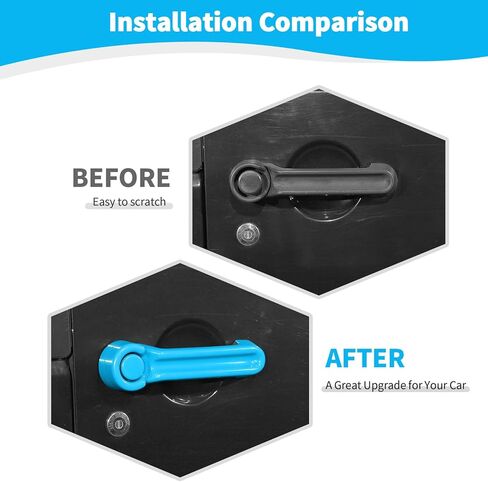 for Jeep JK Door Handle Cover Trim Baby Blue for Jeep Wrangler JK 4DR 2007-2017 Baby Blue Exterior Accessories 5pcs in Saudi Arabia