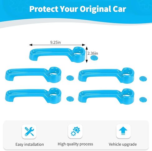 for Jeep JK Door Handle Cover Trim Baby Blue for Jeep Wrangler JK 4DR 2007-2017 Baby Blue Exterior Accessories 5pcs in Saudi Arabia