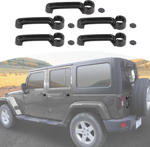 for Jeep JK Door Handle Cover Trim Baby Blue for Jeep Wrangler JK 4DR 2007-2017 Baby Blue Exterior Accessories 5pcs in Kuwait