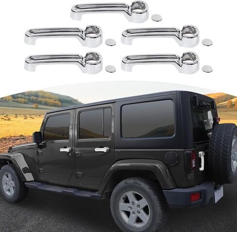 for Jeep JK Door Handle Cover Trim Baby Blue for Jeep Wrangler JK 4DR 2007-2017 Baby Blue Exterior Accessories 5pcs in Saudi Arabia